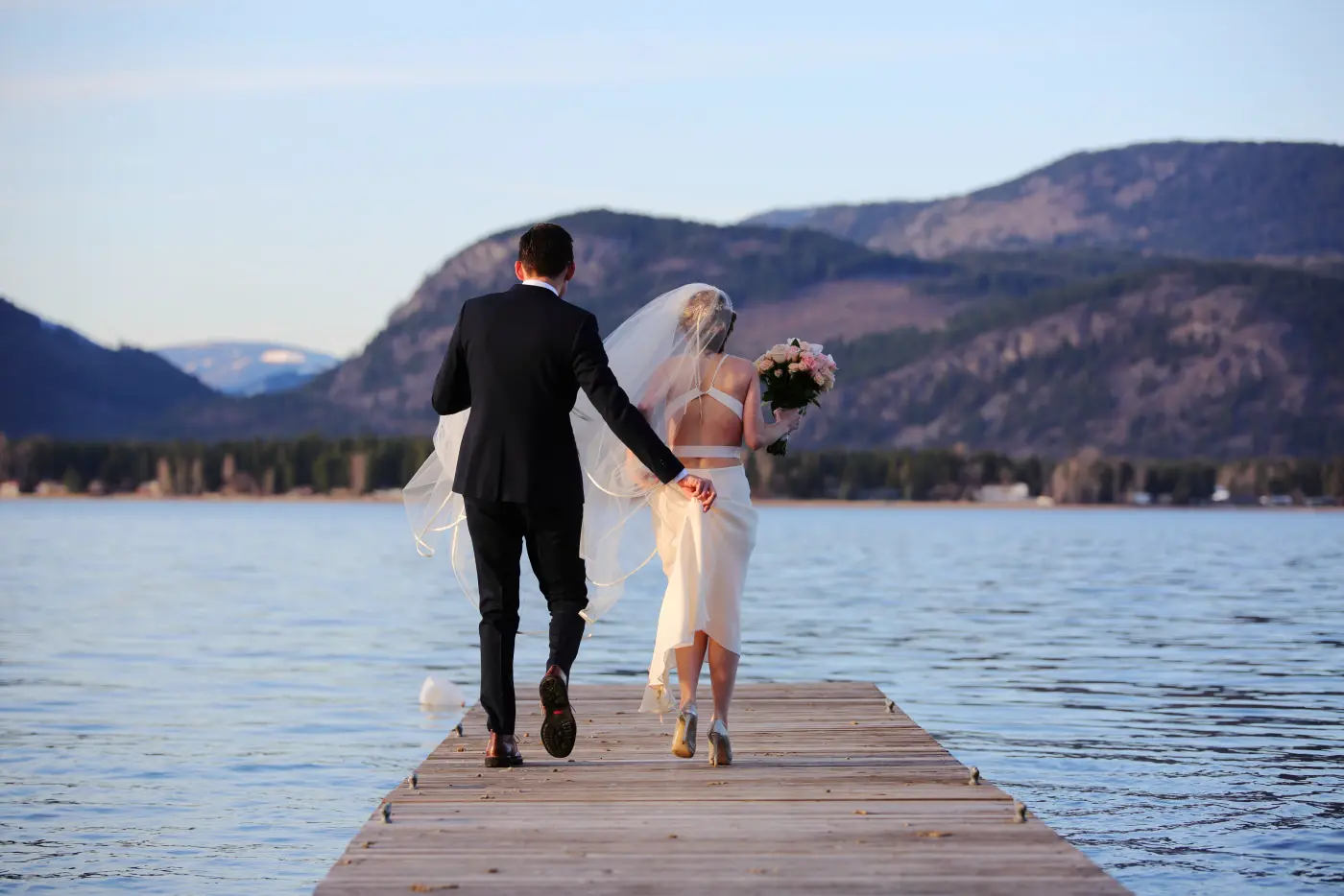 Wedding couple dock