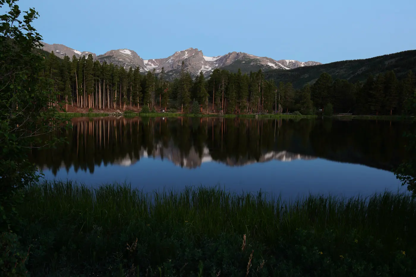 Mountainscape sunrise blue hour