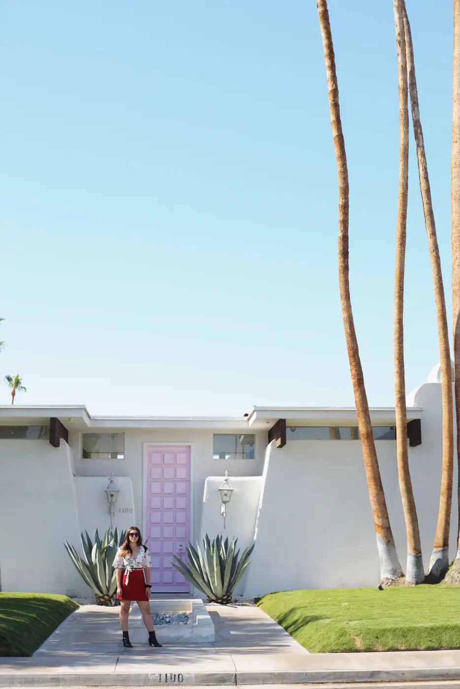 Woman pastel house