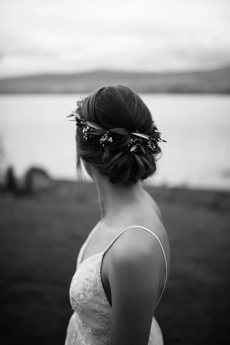 Portrait woman turned