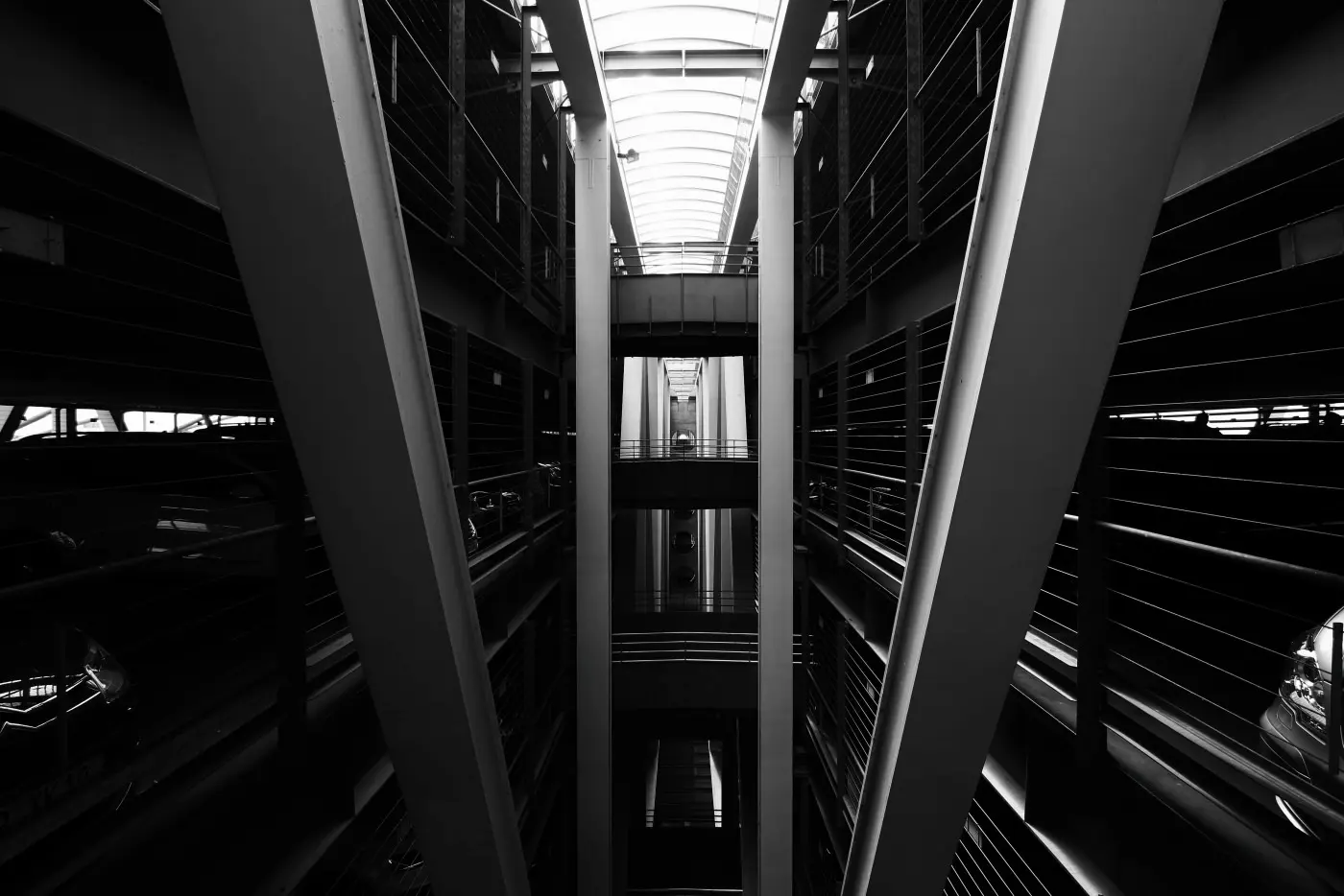 Architecture yellow gray car park, in the Obsidian style
