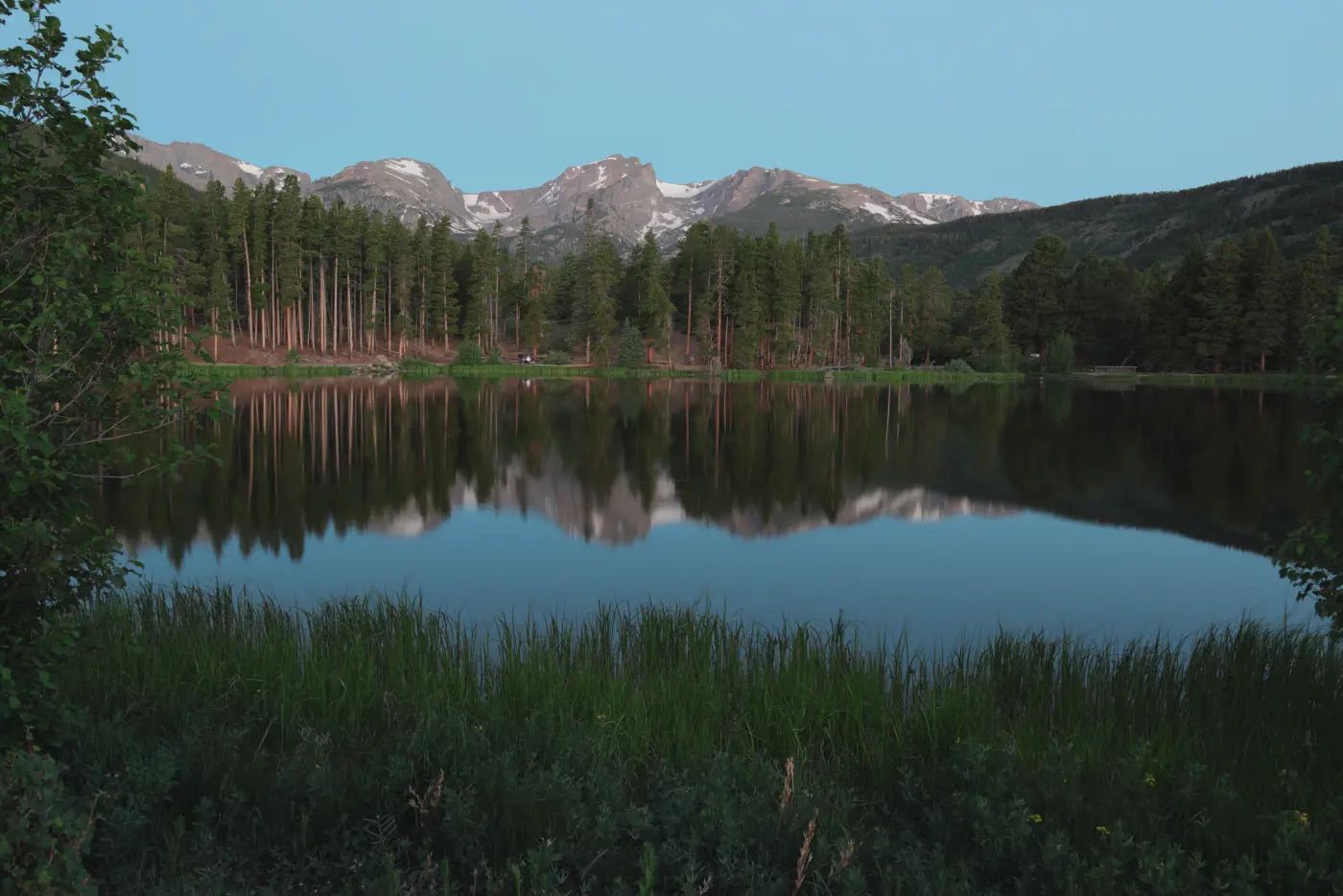 Mountainscape sunrise blue hour