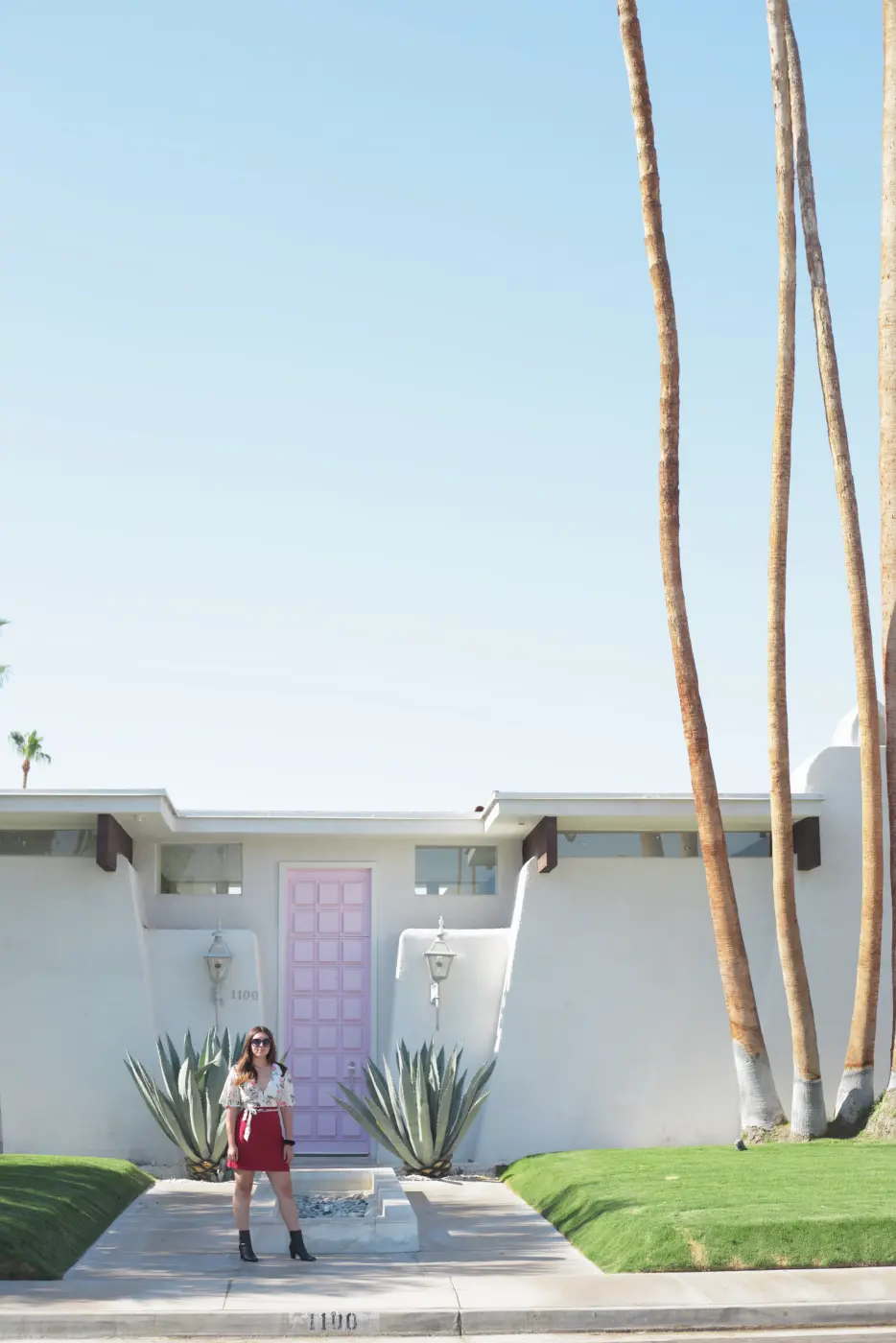 Woman pastel house
